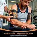 Copper-Infused Bicep Tendonitis Brace 1 Pair [Medical-Grade Compression Ultra Comfort] Tricep Bicep Compression Sleeve For Muscle Strains Recovery,Upper Arm Compression Sleeve For Men & Women