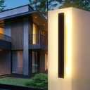 Outdoor Wall Light LED Long Wall Sconce 31.5in Ip65 Waterproof Black Modern Outdoor Lights 3000k 26W Metal Exterior Light Fixture For Porch Light Patio Front Door Yard Garden Villa Living Room