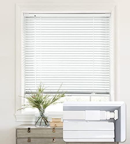 LazBlinds No Drill Cordless Aluminum Mini Blinds, 18'' W x 36'' H, White | No Drill Blinds, Horizontal Mini Blinds, Blinds for Indoor Windows