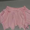 Avidlove Mini Skirt Flowy Stretchy Hem Sexy Y2k Asymmetrical Skirt with Drawstring Ruched Bow Beach Short Skirt (Dark Pink Medium Short)