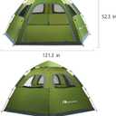 MOON LENCE Pop Up Camping Tent, 3-4 Person Automatic Instant Tent Portable Windproof for Backyard, Car Camping, Family Trips, Green