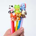 24Pcs Cute Safari Animals Cartoon Gel Black Ink Pens,Random Kawaii Writing Pens,Assorted Styles Pens for School Office Home Student Kids Present (48)
