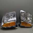 KUIPERAUTO Pair Headlights Assembly Front Lamp Compatible with 2007-2014 GMC Yukon Denali XL 1500 2500 Headlight Replacement w/bulbs Chrome Housing/Clear Lens/Amber Reflector