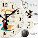 Wall Clocks Battery Operated, Mid Century Atomic Black Cat Silent Non Ticking Decorative Indoor Outdoor Wall Clocks for Living Room Kitchen Bedroom Bathroom 12"