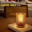 ULAROOM Battery Operated Lamp,Cordless Glass Accent Table Lamp with Timer for Bedside,Small Decorative Lamp with Warm White LED Bulb for Nightstand/Bookshelf/Entryway/Tabletop Counter Decor(Amber)