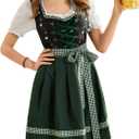 Scarlet Darkness Dirndl Dresses Women Oktoberfest Outfits Bavarian Dress Oktoberfest Waitress Dress Green 3XL