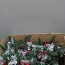 SHACOS 25" Christmas Pine Swag with Pine Cones Red Berries Christmas Swag for Mailbox Front Door Windows Wall Mantel Table Garland Holiday Decor Indoor Outdoor (Pine Needles No Willow Leaves)