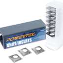POWERTEC 14.3mm Carbide Inserts Cutter Knives for Spiral & Helical Cutterheads - Fits Wen PL1326, JT630H & Rikon 25-130H, Tungsten Carbide Replacement Blades for Planer and Jointer (14301)