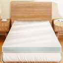3 Inch Memory Foam Mattress Topper,Cot Size Foam Bed, Mattress Topper for Back Pain, Cooling Gel Bed Topper for Sleeper Sofa, Dorm, RV,Camper,75"*30",White , 
