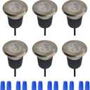 LUMENGY 10W LED Powerful Landscape Inground Lights, for Up-Lighting Along Walls, Trees, Driveway & Patios. Low Voltage IP67 Waterproof, Stainless Steel Finish (6-Pack)
