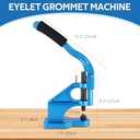 MYFULLY Hand Press Grommet Machine Kit Heavy Duty Industrial Eyelet Grommet Machine Punch Tool Kit Rivet Press Tool with 3 Interchangeable Dies (#0#2#4) and 1500 Silver Grommets (1/4", 3/8", 1/2")