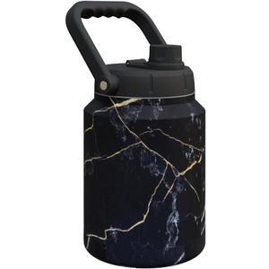 Asobu Mighty Stainless Steel Double Walled Insulated Jug 68 Ounces - Half Gallon (Midnight Marble)