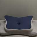 ofwaterstroll Cervical Pillow with Dual Height, Neck Alignment Support, Contoured Memory Foam Pillow (24.41"L x 14.96"W x 6.29"H, Grey)