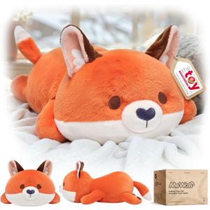Mewaii Cute Fox Plush Pillow, Kawaii Plushies Red Fox Stuffed Animals, Squishy Plushies, Cuddle Foxes Plush Pillow for Kids & Girls (13 Inch)