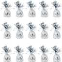 BLUE PANDA Balloon Weights - 4.5 x 2.35 in, Silver, 15 Pack - Table Balloon Stand Weight & Holder with Tinsel Tassel Fringe & Hook