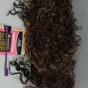 GORGIUS GORGIUS Veralux Blend Human Hair Highlight Brown Curly Wig with Bangs Glueless Synthetic Bang Wigs with Realistic Scalp Put On ang Go Beginner Friendly 20 Inch