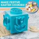 6-in-1 Easter Cookie Cutter Set- Bunny, Duck, Egg, Carrot, Flower & Butterfly Shapes- 3 Inch Cube w Space Saving Design, Biscuit Mold for Holiday Baking- Dishwasher Safe Kid Easter Basket Stuffer Gift