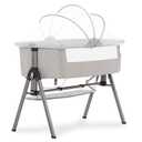 Dream On Me Lotus Bassinet and Bedside Sleeper in Grey, Lightweight and Portable Baby Bassinet, Adjustable Height Position, Easy to Fold and Carry Travel Bassinet- Carry Bag Included