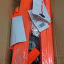 2 Pack Traffic Delineator Post Cones with Weighted Base, Adjustable Orange Safety Cones with Reflective Collars & Plastic Chains, Construction Parking Barrier Cones for Driving Practice Driveway Road