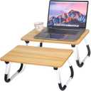 2 Pcs Foldable Laptop Table Lap Desk Mini Bed Table Portable Bed Tray Laptop Stand for Bed for Couch Sofa Working Reading Eating Children Workers School Classroom Home Office Supplies (Wood Color)