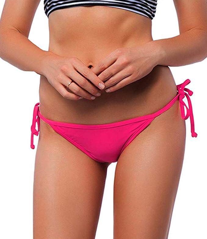 KIWI RATA Womens Swimwear Sexy Tie Side Sweet Heart Brazilian Bikini Bottom Hipster Swimsuit Beachwear Swimwear, Large