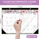 3 x Desk Calendar 2026, 18 Months Calendar Runs from January 2026 to June 2027 - Large 17" x 12" Desktop/Wall Monthly Calendar for Home School, or Office - Vintage Floral