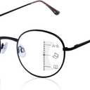 GHDBFMB Photochromic Progressive Multifocus Round Reading Glasses For Men And Women 3.0 Multifocal Readers Transition Eyewear
