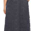 Eternatastic Women's Floral Lace 2/3 Sleeves Maxi Dress Plus Size Evening Party Dresses (X-Large, Darck Gray)