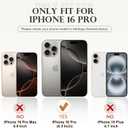 TiMOVO for iPhone 16 Pro Case with Strap, Soft TPU Translucent Shockproof Smartphone Cover with Removable Crossbody Lanyard, Coal Black