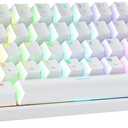 Geeky GK65 65% | Hot Swappable Mechanical Gaming Keyboard | 68 Keys Multi Color RGB LED Backlit for PC/Mac Gamer | ANSI US American Layout (White, Mechanical Speed Yellow)