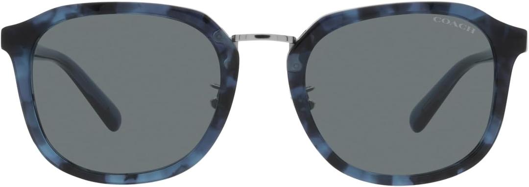 Coach HC8366 Sunglasses, Blue Tortoise/ Blue Solid, 54 mm