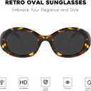 mosanana Oval Retro Trendy Sunglasses for Women 90s Style MS52371