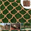 Hemp Rope Netting Safety, Climbing Net for Kids Outdoor,Safety Net for Stairs Balcony,Railings,Garden,Playground,Tree House and Decoration (10MM-10CM, 3.3ft16.5ft)
