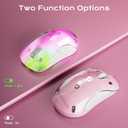 memzuoix 2.4G LED Wireless Mouse, Rechargeable Ergonomic Mouse with Detachable Cover, 1400 DPI Portable Optical Computer Mouse with USB Receiver for Laptop, PC, Desktop and MacBook, 5 Buttons-Pink