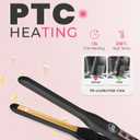 Mini Flat Iron Hair Straightener 1/3 Inch Pencil Flat Iron for Women Portable Travel Straightener and Curler 2 in 1 for Short Hair Beard and Pixie Cut with Adjustable Temp