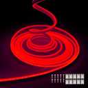 Red LED Neon Strip Light16.4ft/5m 12V Waterproof Flexible Light Strip for Indoor and Outdoor Decor, Bedroom, Kitchen, Party, TV Backlight.(Power Adapter not Included)