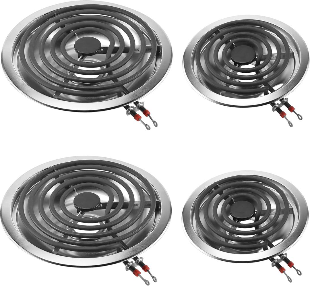 WB31T10010(6") and WB31T10011(8") Replacement Drip Pans/Stove Burner Drip Pan and Electric Stove Burner Replacement MP15YA(6") MP21YA(8") Compatible for Frigi-daire Ken-more Range Oven Stove-by MIFLUS (Silver)