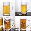 Okllen 8 Pack 16 Oz Glass Beer Mug with Handle, Heavy Large Glass Steins Beer Cups with Stainless Steel Straws, Heavy Base, Thick Drinking Glasses for Freezer, Bar, Cocktail, Alcohol, Beverages, Soda
