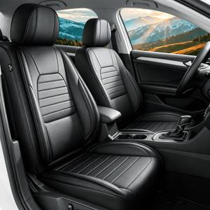 Leather Car Seat Covers Fit for Honda Civic 2003-2026 Full Set Black