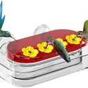 Redboat Window Hummingbird Feeder, Strong Suction Cup Hummingbird Feeder with 4 Feeding Ports, Easy to Clean and Refill Plastic Humming Bird Feeder, 1 Pack, 10oz