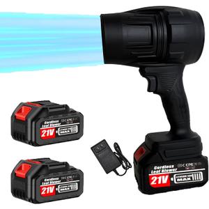 Leaf Blower Cordless Electric, 500000RPM with 2 x 4.0Ah Batteries and Charger Handheld Lightweight Leaf Blower for Patio Cleaning,car Blowing Water,Blowing Leaves and Dust