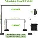 FUDESY Heavy Duty Backdrop Stand, 10x10ft Adjustable Photo Background Stand Support System Kit with Steel Base, Pipe and Drape Photography Backdrop Stand Kit for Parties Wedding Birthday