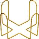 uxcell Coaster Holder, 1pcs 2.95" - Iron Metal Coaster Storage Rack for Both Round and Square, Holds 8 Coasters (Gold)