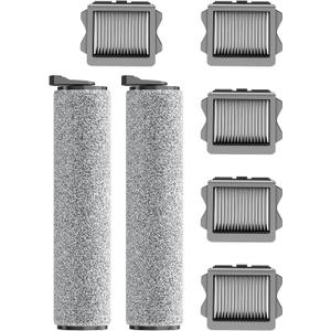 Vacuum Mop Replacement Parts Compatible with Tineco Roller Brush Replacement, Suitable with Ifloor 3 Series, Floor One S3 Series, Ifloor 5 Breeze Cleaner, Set Includes 2 Roller Brushes and 5 Filters