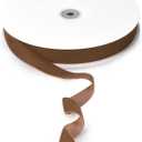 25 Yard Velvet Ribbon for Gift Wrapping DIY Crafts | 1 Roll 1 Vintage Single Face Spool Satin Velvet Ribbon for Wedding Ornaments Christmas Decoration Floral Bouquets (Golden Brown)