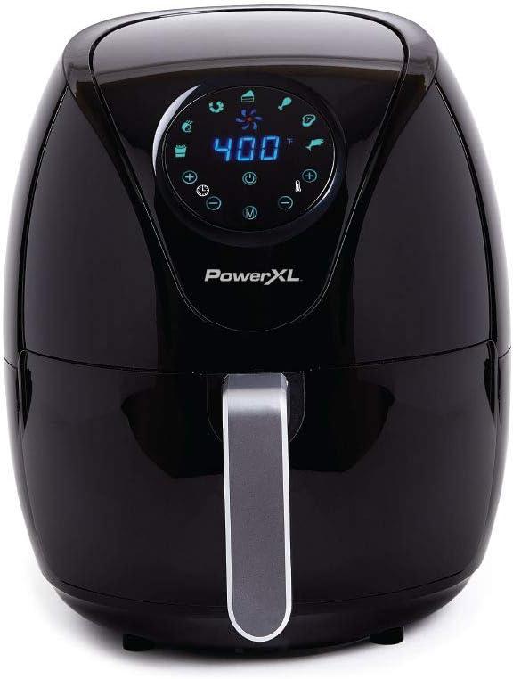 PowerXL Air Fryer 7 QT Maxx Classic, Extra Hot Air Fry, Cook, Crisp, Broil, Roast, Bake, High Gloss Finish, Nonstick, Black, 7 Quart