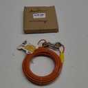 Petest 25ft Tie-Out Cable with Crimp Cover for Large Dogs Up to 90 Pounds (Yellow & Orange)