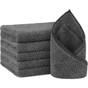 Orighty 6-Pack Grey Hand Towels - Quick Drying & Absorbent Microfiber Gym Towels 16x28 inches - Lightweight & Thin Grey Yoga Towel - Multi-Purpose Camping Towel for SPA, Hotel & Bathroom