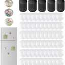 120 Pcs Round Craft Magnets Set with Adhesive Backing & Transparent Clear Glass Cabochons for DIY Crafts, Fridge & Refrigerator Decoration (1 Inch)