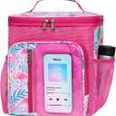 F-color Hanging Shower Caddy Portable - College Dorm Essentials for Guys with Hooks, Quick-Dry Shower Bag for Dorm Travel Gym Camping Essentials, Water-Resistant with Multiple Pockets, Pink Flamingo